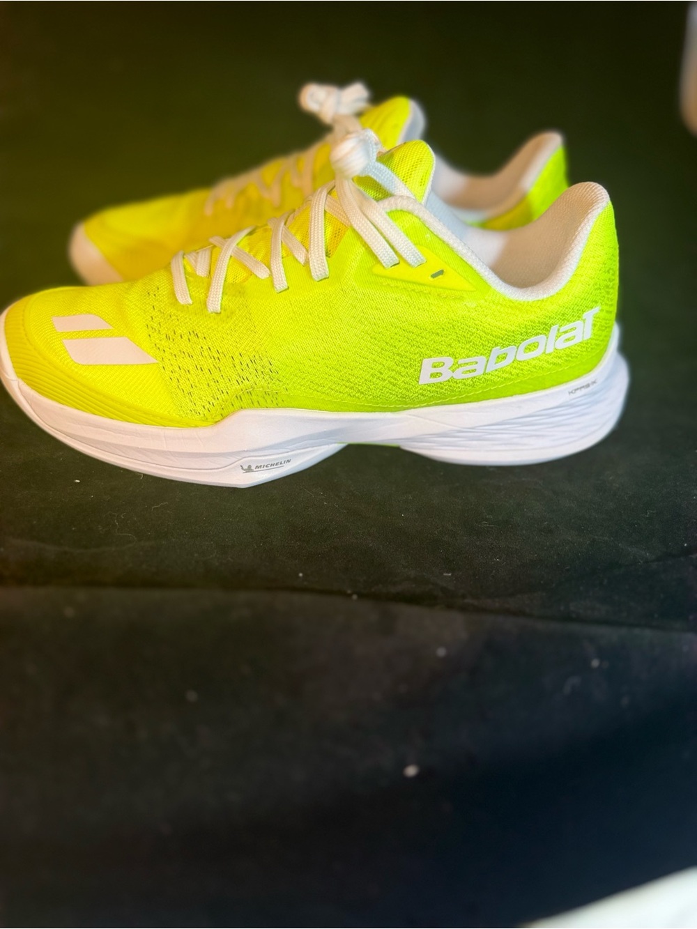 Babolat Jet Mach PKL Women Athletic Shoe - Neon Yellow/White size 9 - Picture 4 of 8